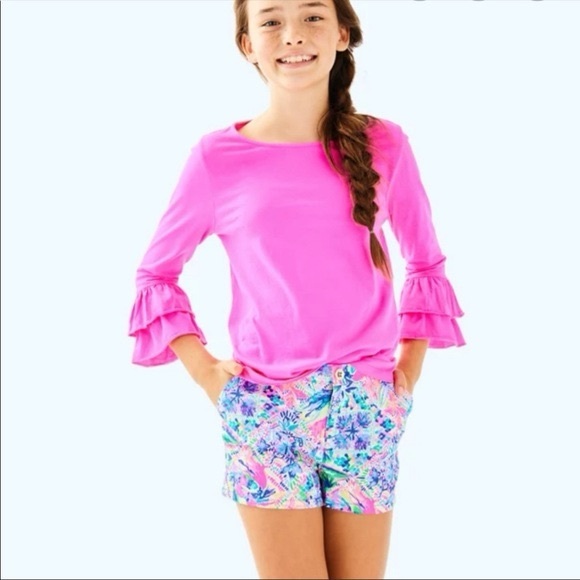 Lilly Pulitzer Other - Lilly Pulitzer Mazie Ruffle Sleeve Top in Raz Berry